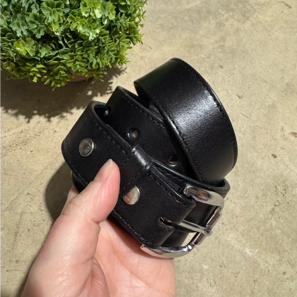 Black Leather Classic‎ Belt Men Size 44 Business Casual Quiet Luxury Old Money